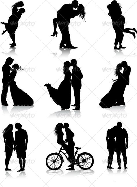 Romantic Couples Silhouettes Graphicriver