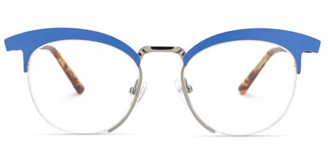 browline blue eyeglasses