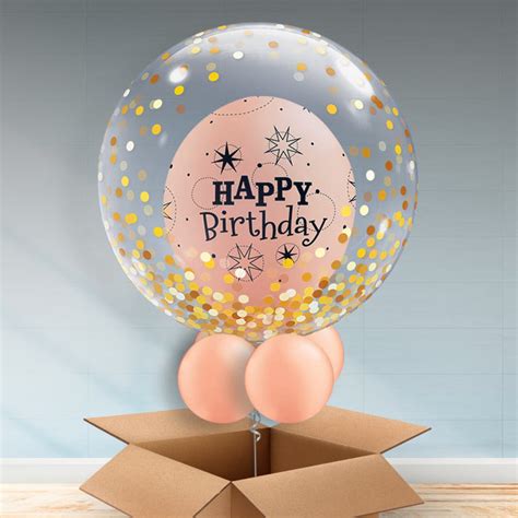 Personalised Birthday Balloons Rose Gold Sparkle Party Save Smile