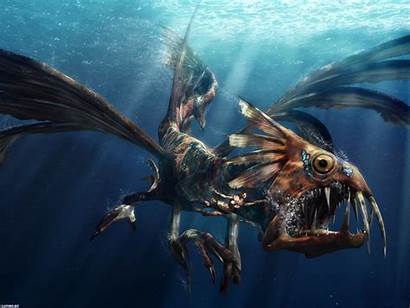 Dragon Sea Underwater Monster Creature Background Wallpapers