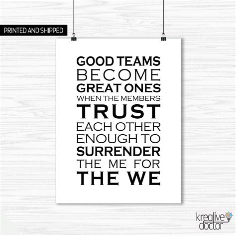 Teamwork Quotes For The Office Teamwork Motivational Poster Etsy