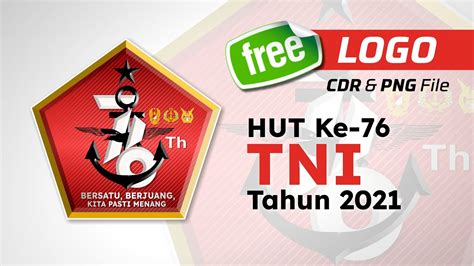 Logo HUT TNI Ke 76 Tahun 2021 Hari Ulang Tahun Tentara Nasional CDR
