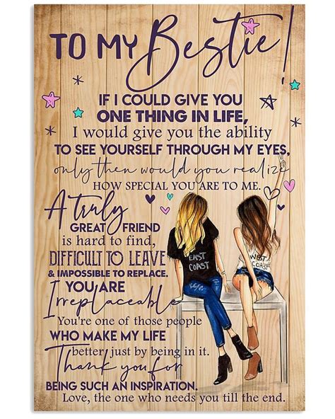 To My Bestie Canvas Best Friend If I Could Give You One Thing In