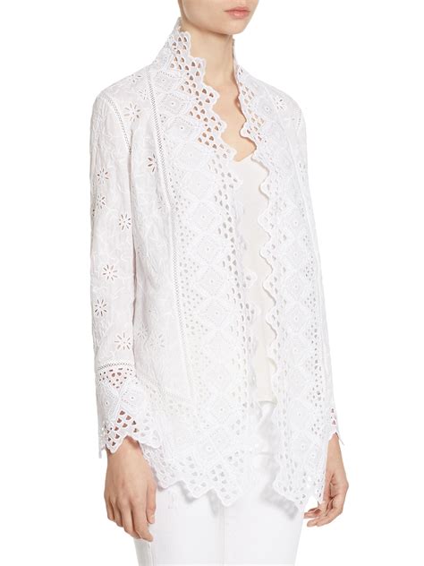 Lyst Polo Ralph Lauren Eyelet Embroidered Cotton Jacket In White