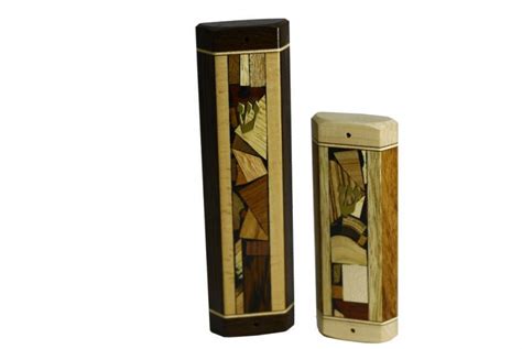 Mosaic Extra Wide Mezuzah Case Wooden Mezuzah Judaica T Bar Mitzvah