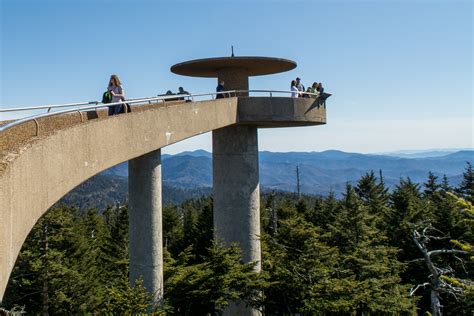 Clingmans Dome And Observation Tower In North Carolina