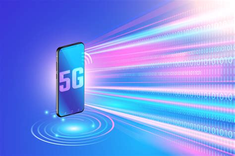 5g network technology on smartphone and high speed ...