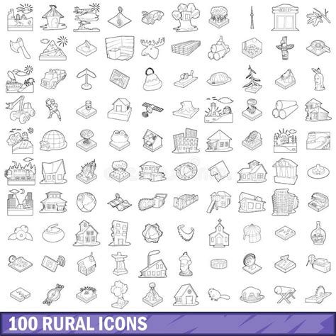 Garden Icons Set Outline Style Stock Illustrations 5814 Garden Icons