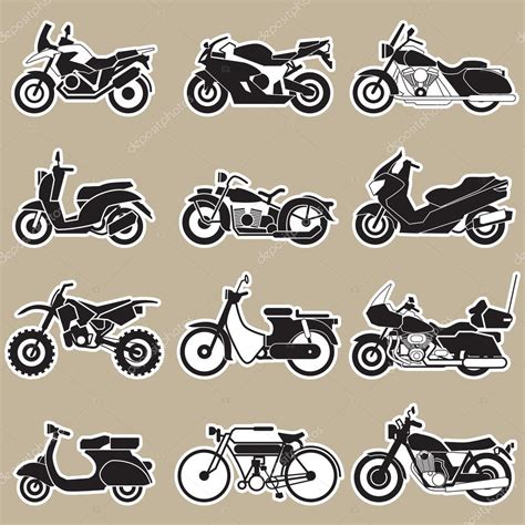Motorcycle Icons Set Vector Illustration — Stock Vector