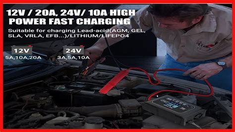 20 Amp Smart Battery Chargerlithiumlifepo4lead Acidagmgelsla