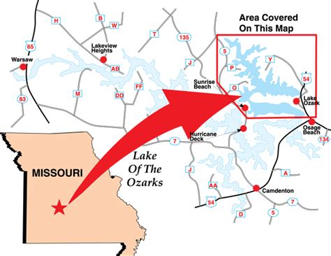 Lake Of The Ozarks Map With Bars Maping Resources