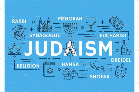 Judaism Religious Line Symbols Food Illustrations Creative Market