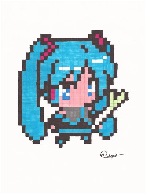 Pixel Art Hatsune Miku By Bigdam On Deviantart