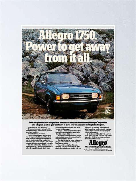 Austin Allegro Advert Poster For Sale By Throwbackmotors Redbubble
