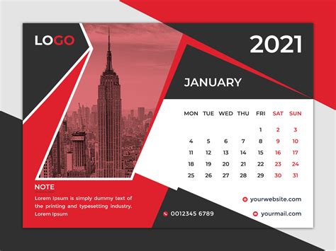 Desk Calendar For 2021 Clean And Minimal Desk Calendar Design By Md