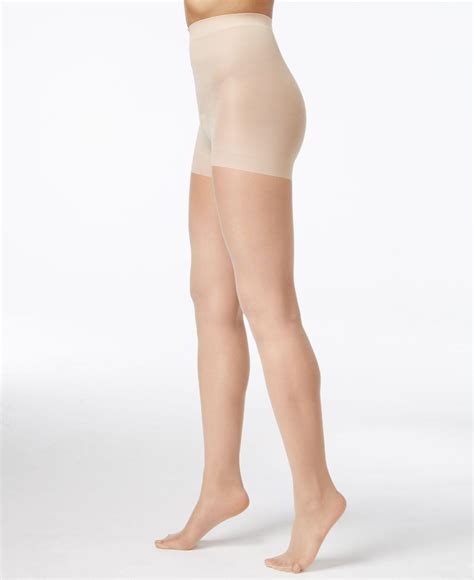 hanes silk reflections control top sheer toe pantyhose in white lyst