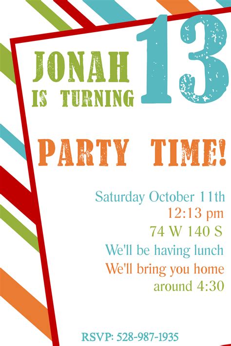 Free Printable Birthday Party Invite