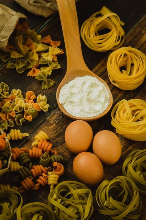 Different Types Of Colored Pasta Stock Image Image Of Dried Uncooked