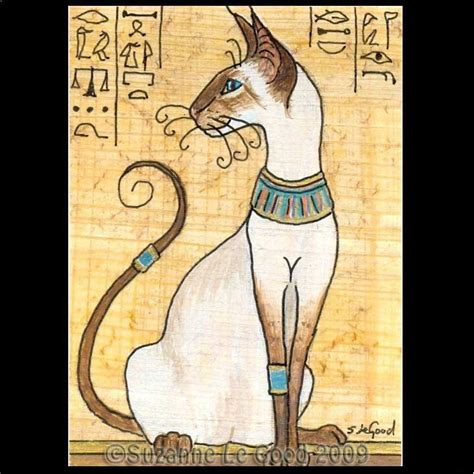 Handpainted Watercolour Siamese Cat Aceo On Egyptian Papyrus Etsy
