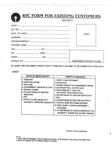Sbi Kyc Form Update Pdf