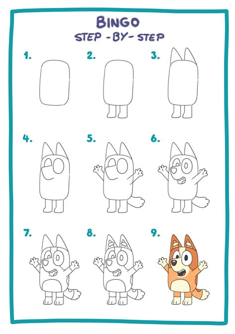 How To Draw Bingo Bluey Official Website Cute Drawings For Kids