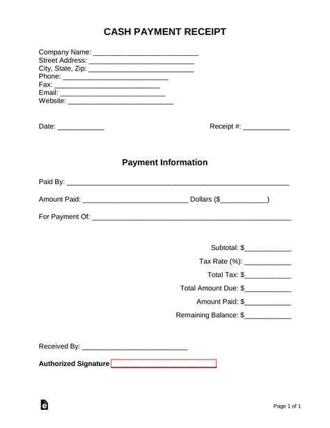 Email Cash Receipt Template Simple Printable Receipt Templates