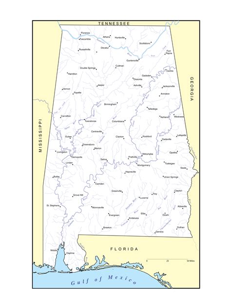 Blank Map Of Alabama Rivers