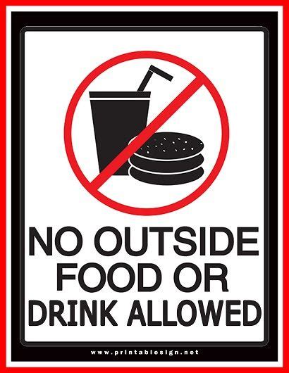 No Outside Food Or Drink Allowed Sign Artofit