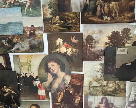 Vintage Set Of 88 Art Prints From Famous Paintings Book Junk Etsy
