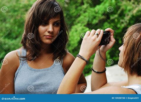 Girls Having Fun Stock Photo Image Of Photographing 15928738
