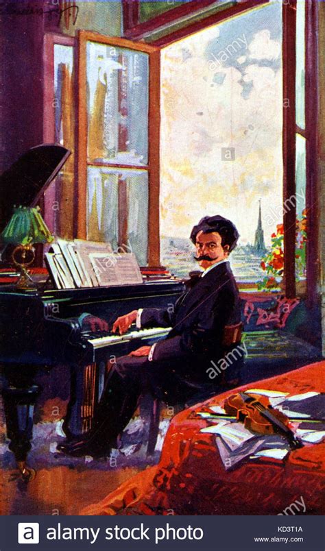 Download This Stock Image Johann Strauss Ii Composing At The Piano In