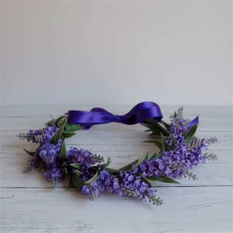 Purple Flower Crown Made With Faux Lavender Wedding Flowers Bridal