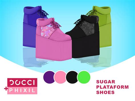 Sugar Platform Shoes For The Sims 4 Spring4sims Sims 4 Sims 4 Cc