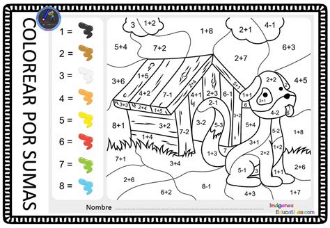 27 Dibujos Para Colorear Por Números Educación Worksheets For Kids