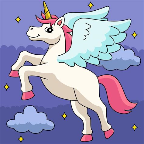 Flying Unicorn Colored Cartoon Illustration 6823499 Vector Art At Vecteezy