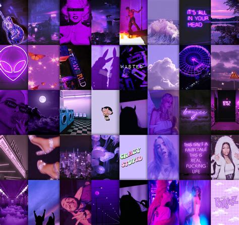 photo wall collage kit purple wall collage kit boujee purple wall collage kit digital 120pcs