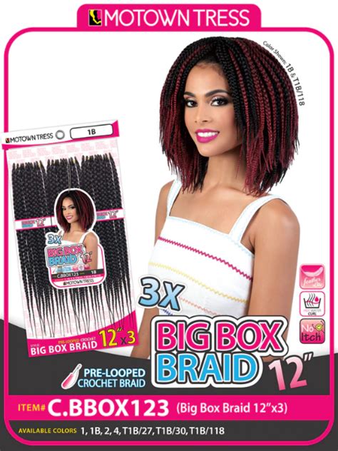Motown Tress 2x Big Box Briad Crochet Braid 12 Cbbox123 Hair Stop