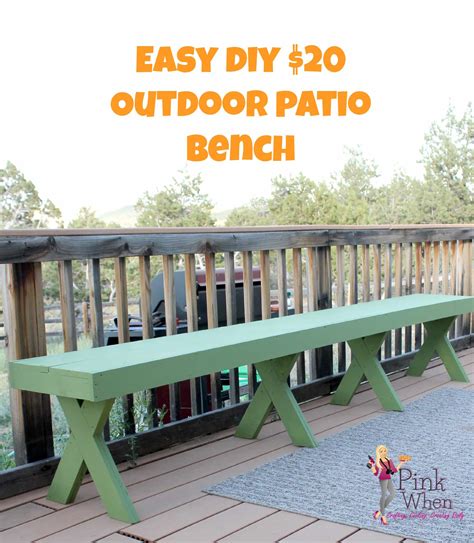 Now you can build this easy and sturdy bench and enhance the look of your. DIY $20 Outdoor Patio Bench - PinkWhen
