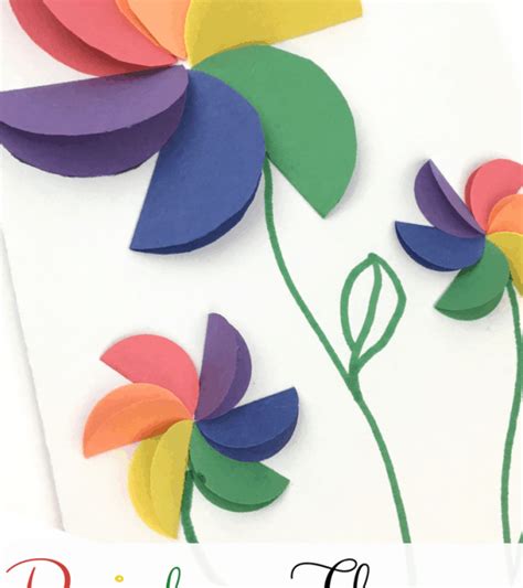 Rainbow Flowers Construction Paper Crafts For Kids Paper Flowers Pin