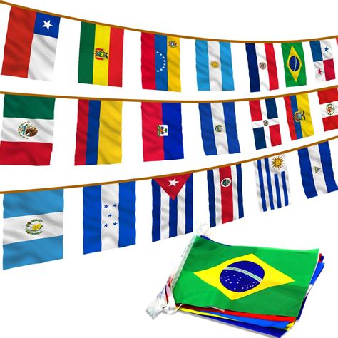 Anley Banderas De 20 Países América Latina Banderines De Bandera De