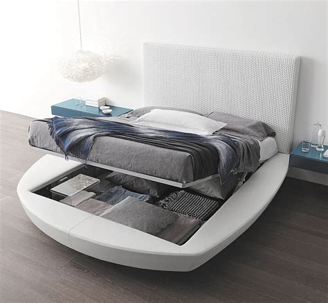 Questo letto è un mobile attuale, perfetto per chi cerca uno stile d'arredo moderno e raffinato. letto rotondo Zero Presotto con contenitore o senza