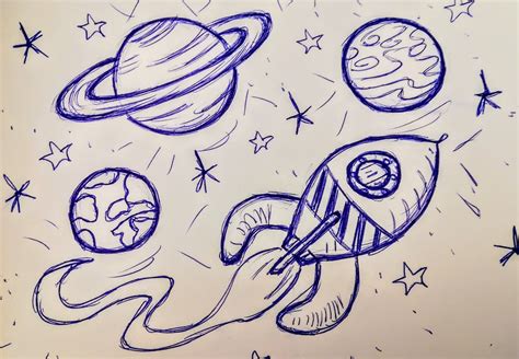 Space Doodle Bullet Journal By Ángela Space Doodles Easy Drawings