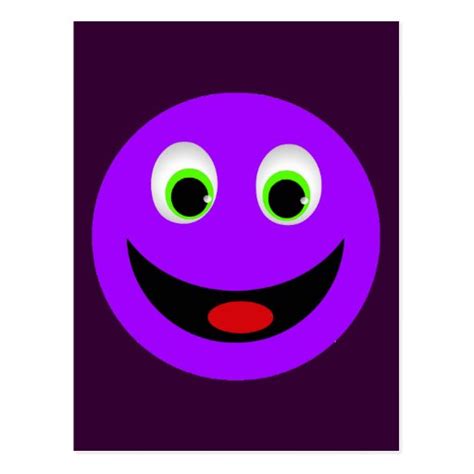 Purple Happy Smiley Face Postcard Zazzle