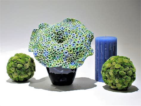 Ceramic Coral Sculpture Vase One Of A Kind Saltwater Reef Sea Anemone