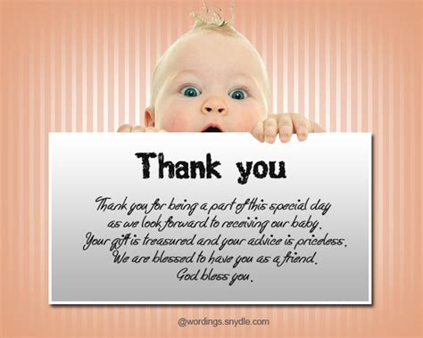 Thank You Messages For Baby Shower Messages And Ts Wordings And