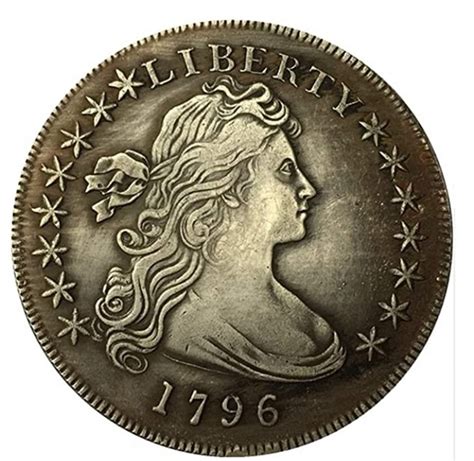 Rare Antique Usa American 1796 Liberty Dollar Silver Color Coin