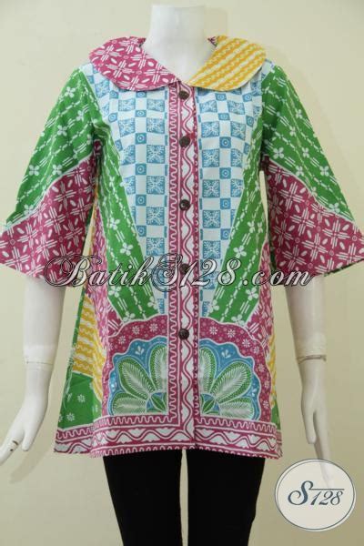 Order dm / wa admin 082133738556. Busana Batik Wanita Model Terbaru Dengan Kerah Lebar ...