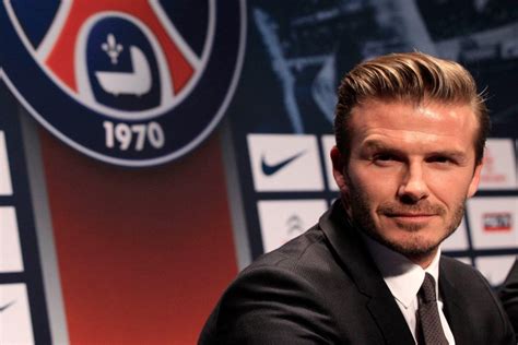 Postal David Beckham En Una Rueda De Prensa Con El Paris Saint Germain