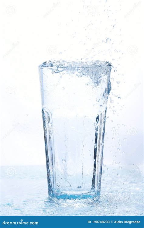 Full Glass Of Fresh Water Isolated On White Stock Image Image Of
