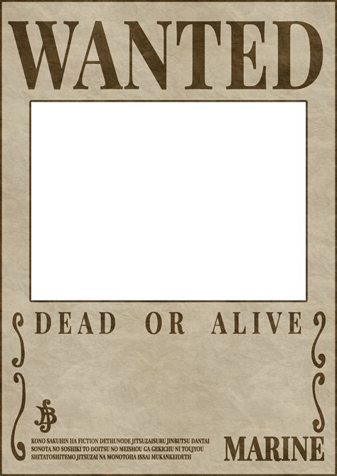 One Piece Wanted Poster Template